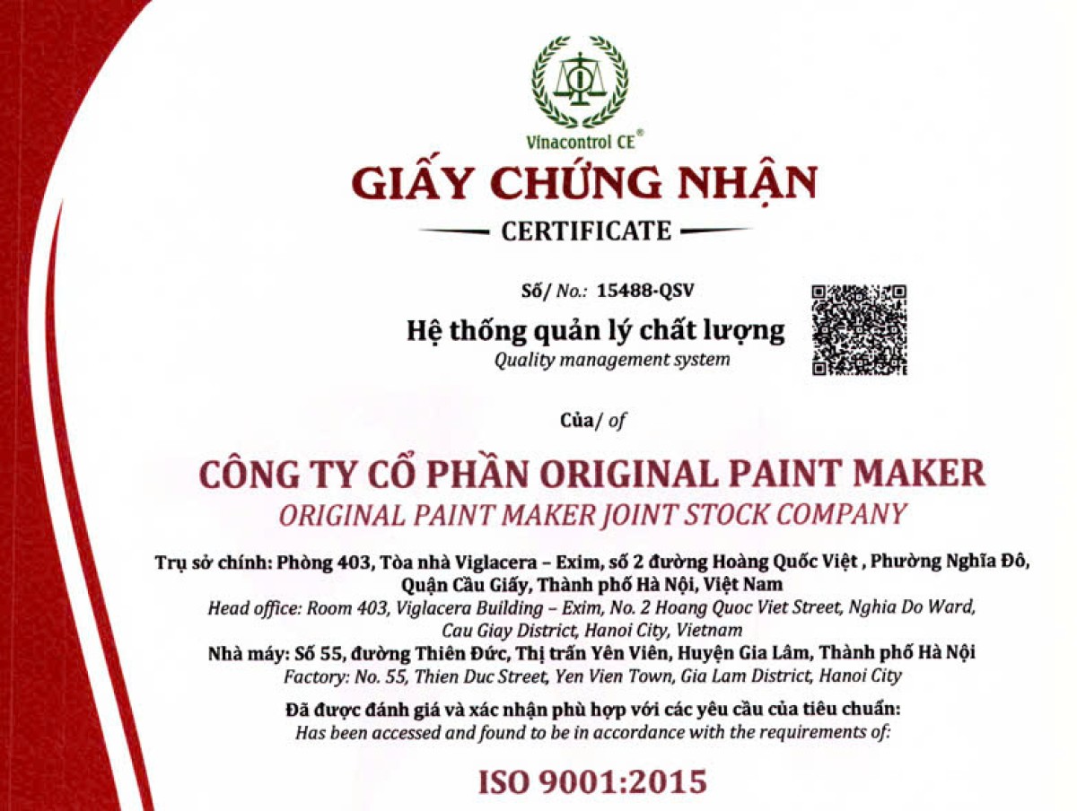 Chứng chỉ Cty OPM